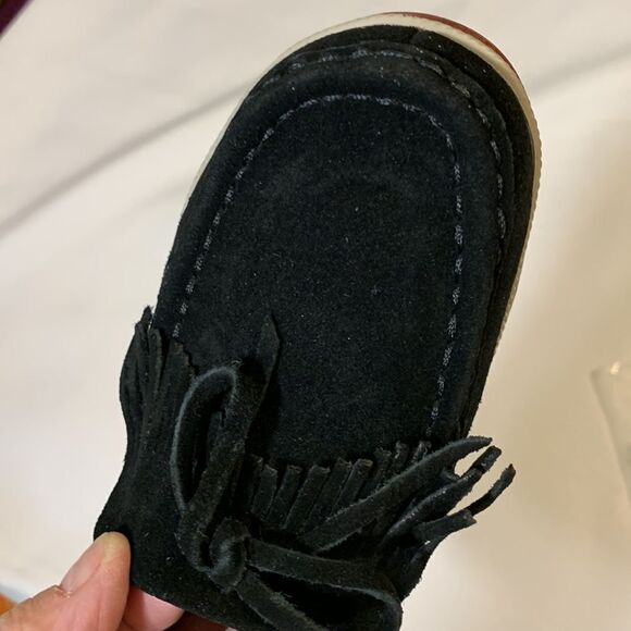 Ruiatoo Size 5.5 women’s low top black platform moccasins faux suede - Picture 3 of 9